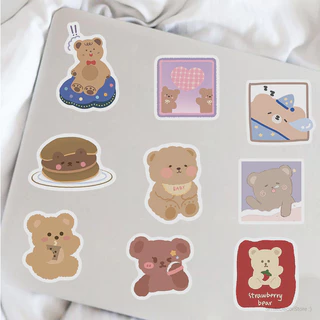 [พร้อมส่ง] สติ๊กเกอร์ พี่หมีสายเกา ชุด 102 ชิ้น กันน้ำ สําหรับติดตกแต่ง