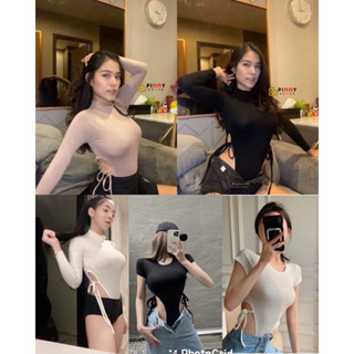 🎊mnv_shop🎊 ( D102 ) บอดี้สูทคอกลม🔥🔥 แขนสั้นเว้าเอวสูง !!งานตามหา!! เว้าเอวสูง🔥🔥 เชือกผูก แซ่บมากแม่‼️‼️ พริกทั้งสวน!