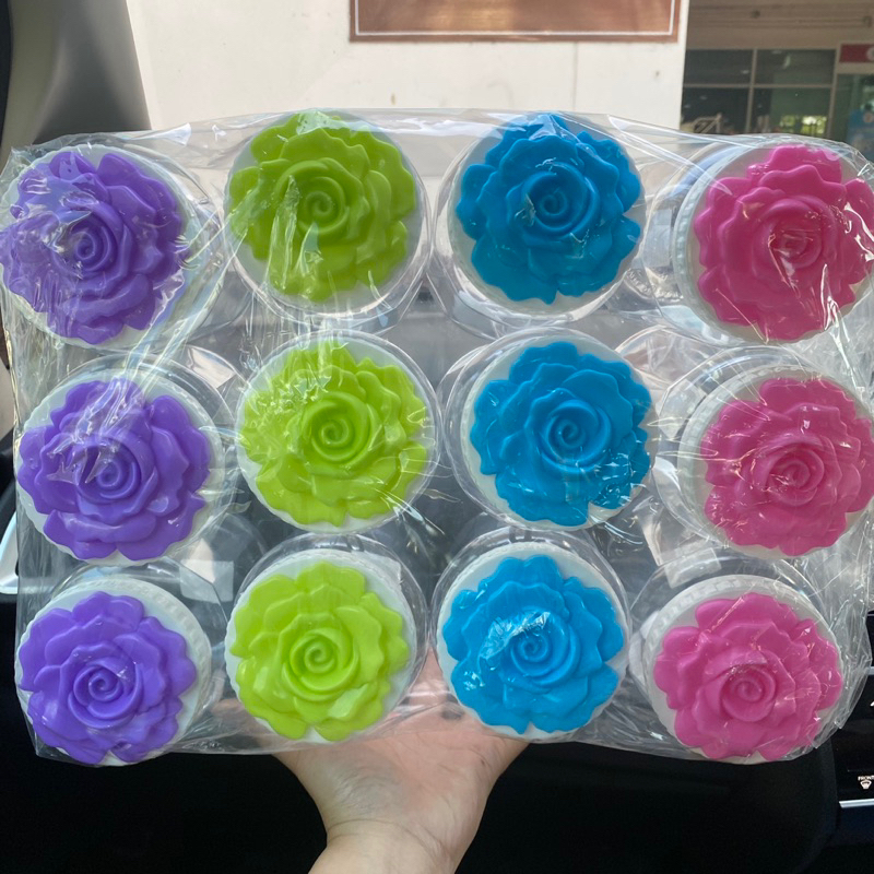 (ราคา/1ใบ) กระปุกใส PET ขนาด9.9x15.5cm (900ml.) ฝาลายดอกไม้ ฝาเกลียว