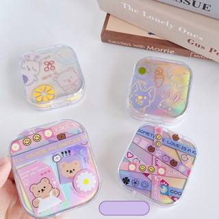 🧸ตลับคอนแทคเลนส์น่ารัก  ตลับคอนแทคเลนส์มีกระจกในตัว พร้อมอุปรณ์ครบเซต 🍒