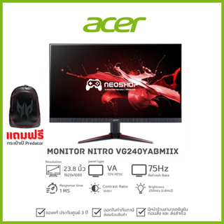 [วันที่16-17โค้ด 10DDXSEPW2] Acer Monitor 23.8 VG240YAbmiix 75Hz (VA, HDMI, SPK) จอคอมพิวเตอร์