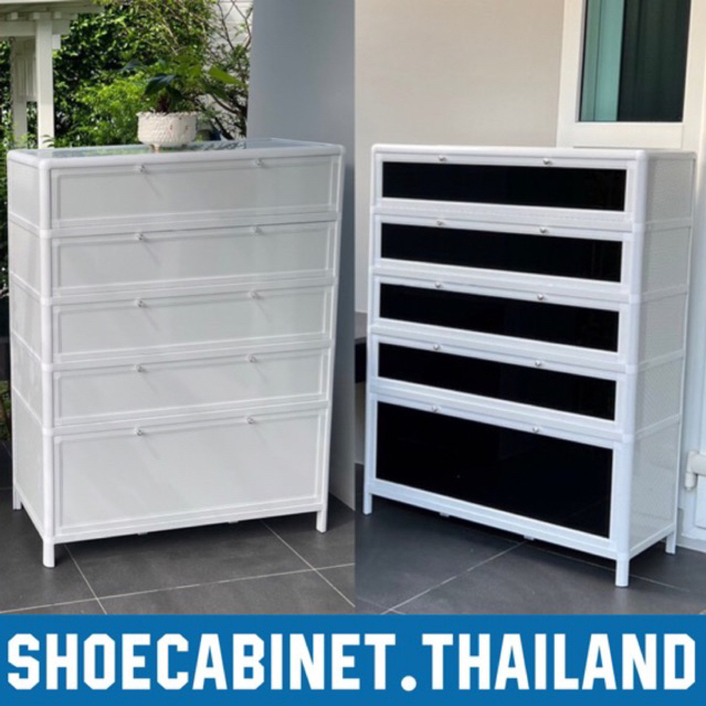 พร้อมส่ง ของแท้ ประกัน1ปี ตู้รองเท้าอลูมิเนียม รุ่น มาตรฐาน WHITE&BLACK
