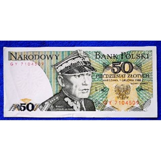 แบงก์​สะสม​ โปแลนด์​ Poland, 50 Zlotych, กึ่ง​ใหม่​ Aunc​, B496T