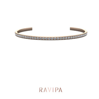 กำไลข้อมือเพชร RAVIPA-DIAMOND CUFF PINK GOLD ( Size S)