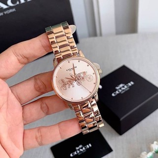 ⌚💙นาฬิกาผู้หญิง หน้าปัด 36 มิล.🌈⌚NEW Coach Ladies Stainless Steel Watch Rosegold