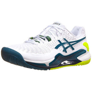 รองเท้าเทนนิสผู้ชาย ASICS GEL RESOLUTION 9 MEN SHOES (WIDE 2E) WHITE / TEAL