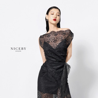 Black Lace Illusion Dress - เดรสลูกไม้