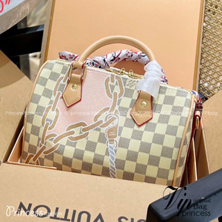 L/V Speedy Bandouliere 25 Damier Azur Canvas - Handbags Spring Collection – Nautical กระเป๋าทรงหมอน รุ่นท็อปฮิต