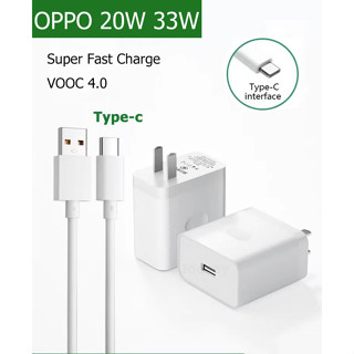 oppo หัวชาร์จ 20w 33w สายชาร์จ vooc super fast charge Type-c 6A 1 เมตร 2 เมตร (ประกัน 6 เดือน)