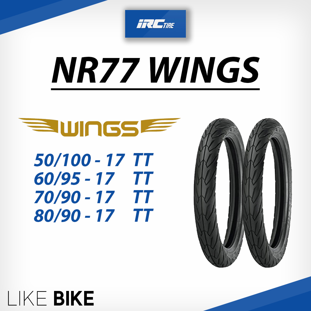 ยาง IRC NR77 WINGS ขอบ 17 ยางรถมอเตอไซค์ wave 110, wave 125