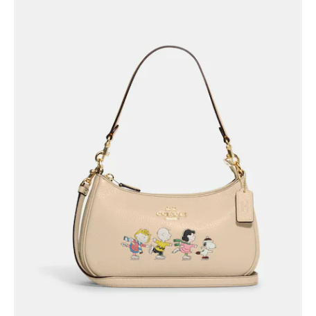 แท้💯% พร้อมส่ง💕 COACH X PEANUTS TERI SHOULDER BAG WITH SNOOPY AND FRIENDS MOTIF