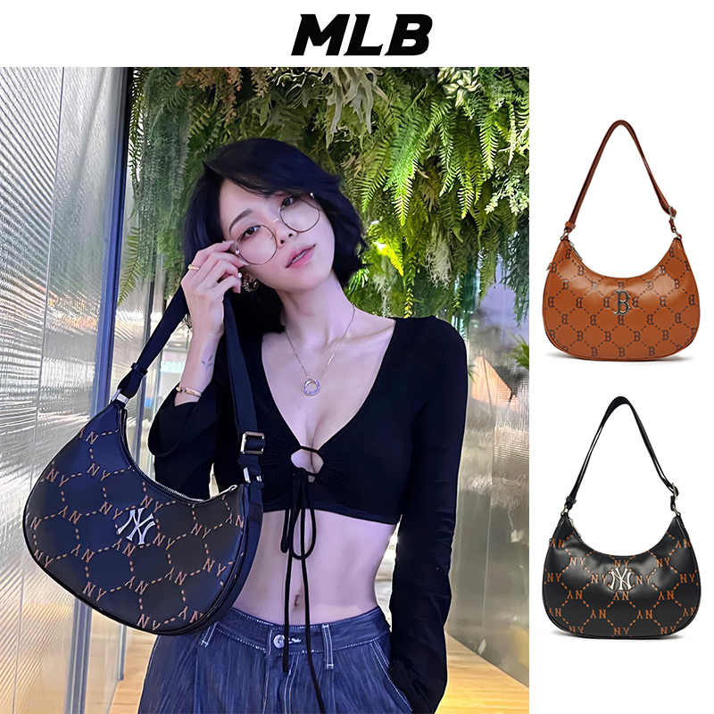 % MLB NEW YORK YANKEES /กระเป๋าสะพายข้าง/ถุงใต้วงแขน/กระเป๋าสะพายข้างเกี๊ยว（รูปแบบล่าสุด）