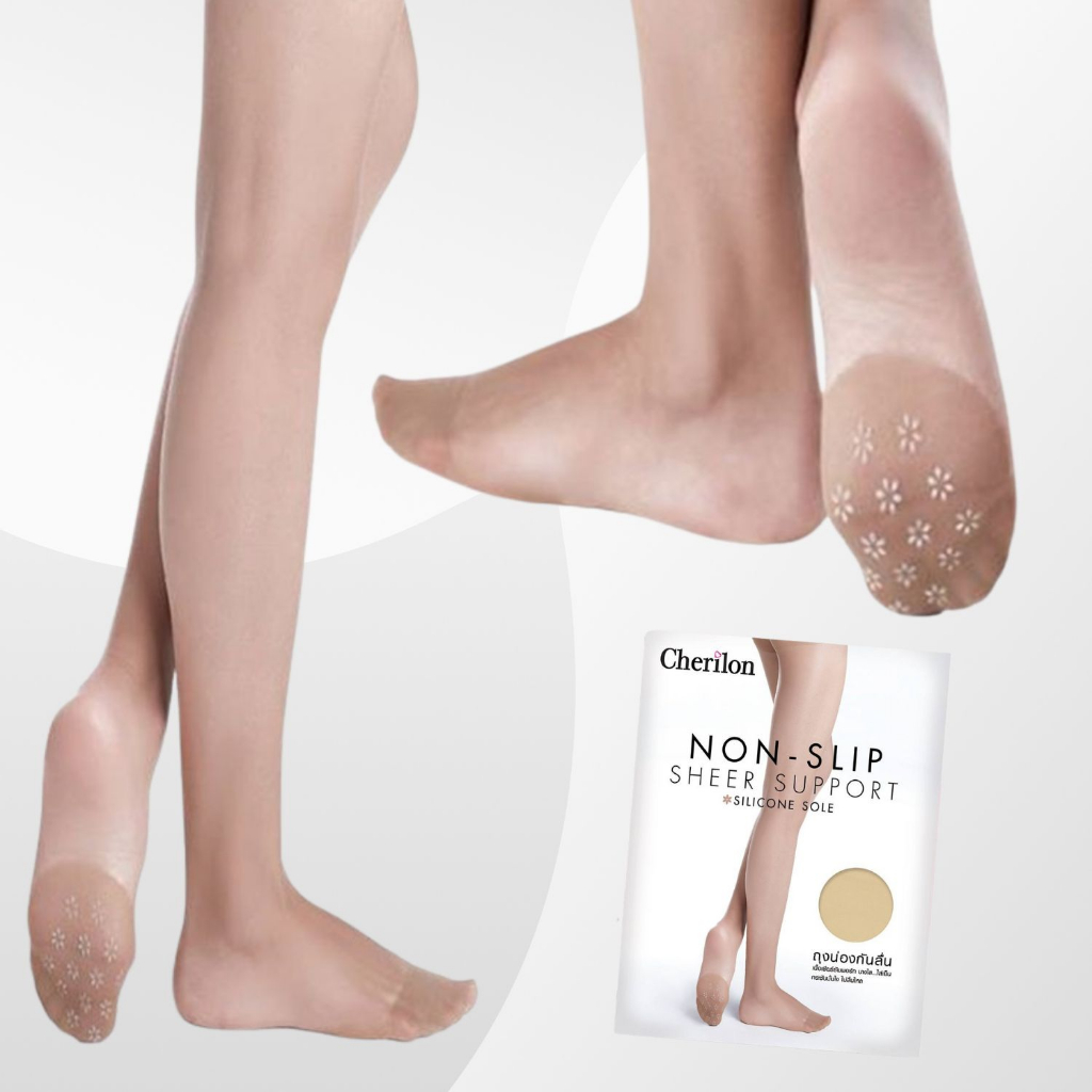 CHERILON เชอรีล่อน ถุงน่อง ซิลิโคน กันลื่น NON-SLIP เนื้อเชียร์ซัพพอร์ท เนียน นุ่ม กระชับ บางใส เย็นสบายรุ่น ONSA-PHSC01