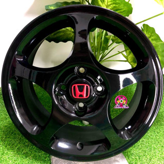 แม็กแท้ HONDA (ดำเงา) ขอบ15"กว้าง 6" "4/100 off45 Cb56 Brio / Jazz / City / Freed / Mobilio / Civicปี 2005 ลงมาใส่ได้