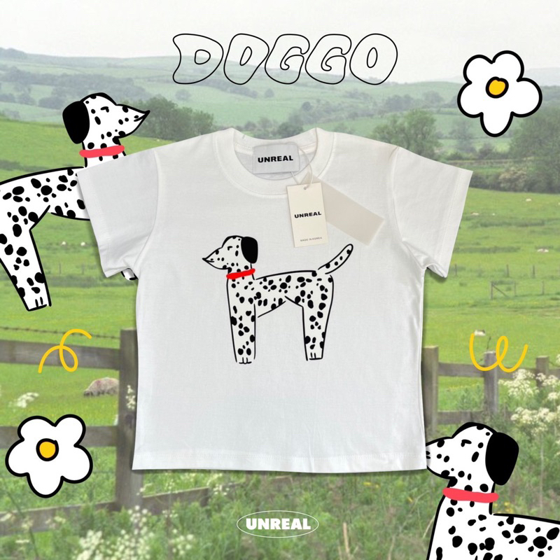 ( Lot ใหม่งานป้ายร้าน )เสื้อครอปBabytee สกรีนลายน้องหมาจุด เนื้อผ้าคอตตอน