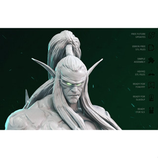 [โมเดลไม่ทำสี] Illidan [World of Warcraft] 3D printing model