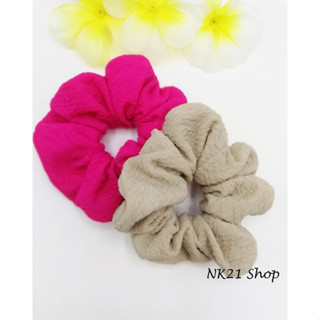 NK21 โดนัทรัดผม หนังยางรัดผม สีครีมเปลือกใข่ Cream egg nog crunchies,Scrunchies,Scrunchy,Hair accessories, elastic