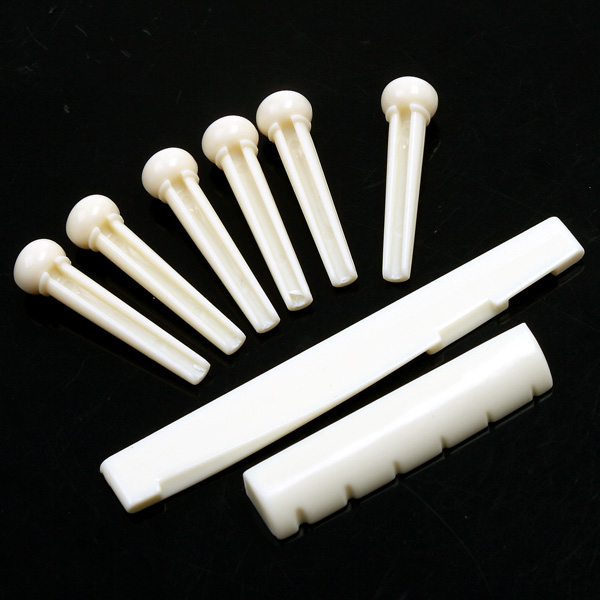 หมุดยึดสายกีตาร์โปร่งและหย่องหมอนลองสายกีตาร์โปร่ง แถมปิ๊ก Fender 1 ชิ้น bridge pin saddle nut หมุดกีต้าร พร้อมส่ง