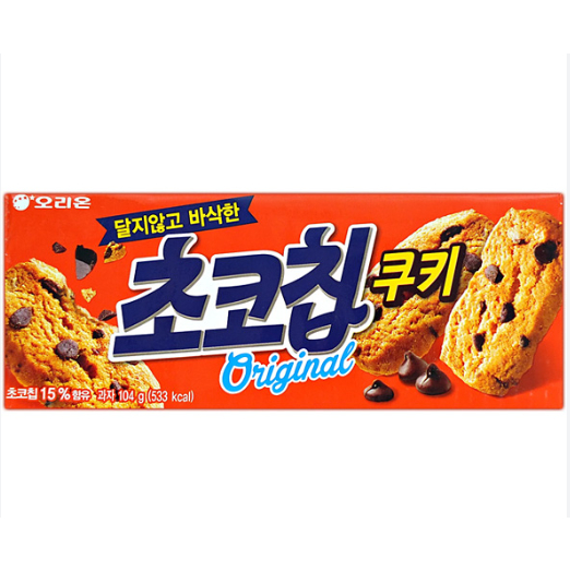 ขนมเกาหลี คุกกี้ช็อกโกแลตชิป - โอเรียนเต็ลChocolate Chip Cookies - Orion초코칩쿠키-오리온104g สินค้าเกาหลี