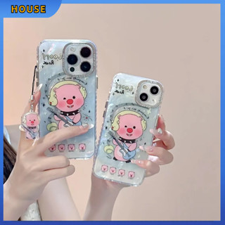 💲คูปองเคลม💲เคสไอโ case for iphone 11 12 บีเวอร์น้อยเล่นกีตาร์ เคส 14 13 12 11 pro max ลายเปลือก ป้องกันการตก