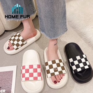 Home Fur รองเท้าแฟชั่น รองเท้าแตะผู้หญิง พื้นหนา นุ่มจริง ใส่สบาย ไม่แน่นเท้า