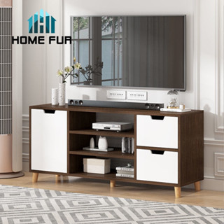 Home Fur ชั้นวางทีวี ตู้วางทีวี พร้อมที่เก็บของด้านล่าง สไตล์มินิมอล