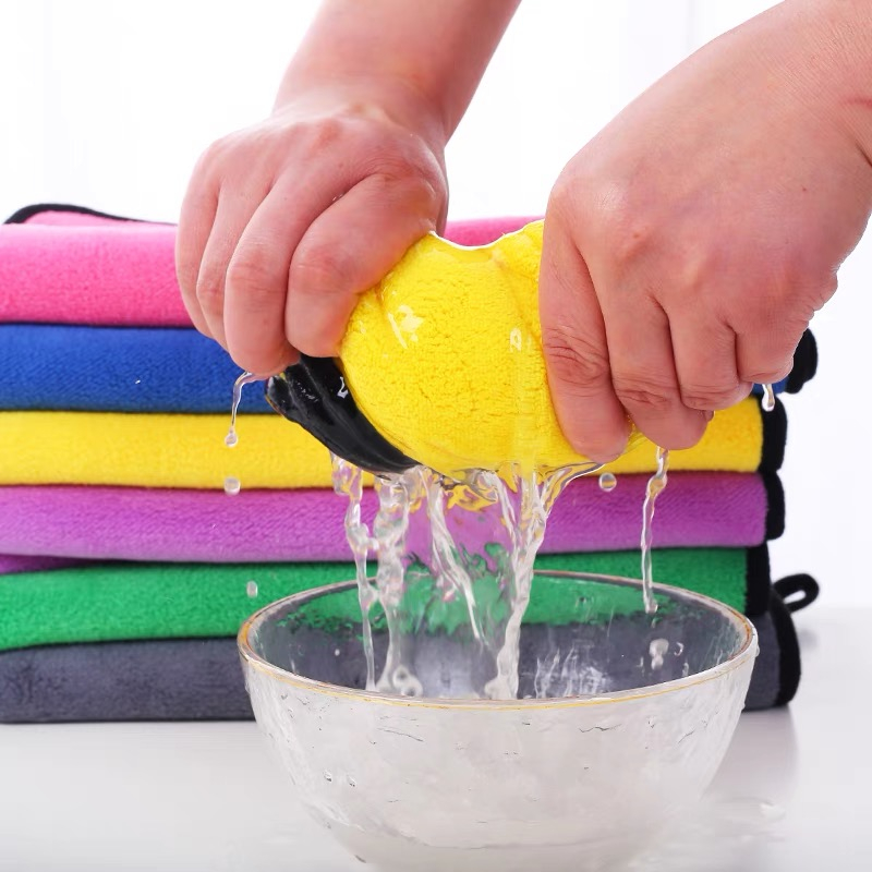 ผ้าเช็ดรถคละสี ผ้าไมโครไฟเบอร์ 3D เกรดพรีเมี่ยม 30×30ซม หนานุ่ม ซับน้ำไว แบบแห้งเร็ว เช็ดฝุ่น