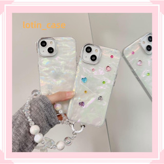 🎁ส่งของขวัญ🎁เคสไอโฟน สำหรับ 11 13 for iPhone Case 14 12 Pro Max ระดับสูง เรียบง่าย โซ่มุก กันกระแทก ปกป้อง เคสโทรศัพท์