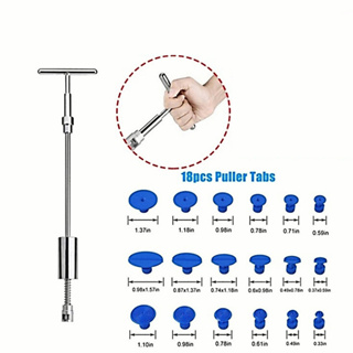 Car Dent Paintless เครื่องมือซ่อมแซมชุด 1 T BAR เครื่องมือดึงรอยบุบ Dent Romoval Tool + 18 PCS