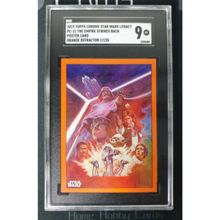 การ์ด 2019 Topps Chrome Star Wars Legacy "The Empire Strikes Back" Orange Refractor /25 Poster SGC 9