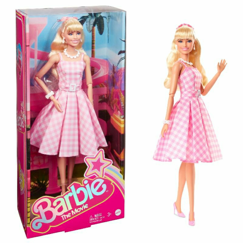 [พร้อมส่ง] barbie the Movie Margot Robbie As Barbie In Pink Gingham Dress Mattel