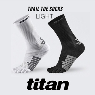 ถุงเท้าวิ่งเทรลแบบแยกนิ้ว TITAN TRAIL TOE SOCKS CREW LIGHT ลดการเสียดสี ระบายอากาศดี ความยาวครึ่งแข้ง