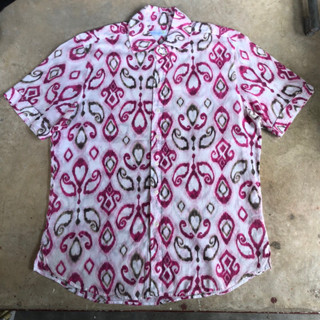 เสื้อฮาวาย Vtg.Hawaii Shirt SEAPLANE MADE IN USA Sz.L 100% COTTON