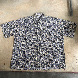 เสื้อฮาวาย Vtg.Hawaii Shirt VIA VENETO MADE IN KOREA Sz.XXL 100% COTTON