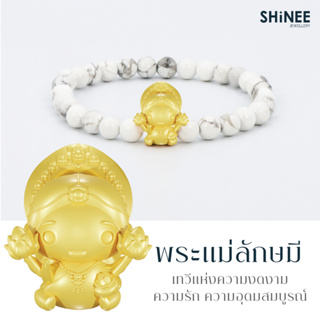 ชาร์มพระแม่ลักษมี เสริมดวงความรัก (พร้อมสายหิน Howlite &amp; Onyx Stone) Shinee Jewellery