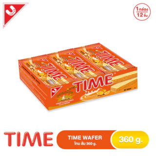 Wafer TIME ไทมเวเฟอร์ 360g 1 กล่อง 12 ชิ้น มี 6 รสชาติ