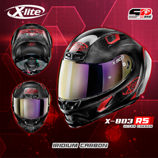 แถมฟรี !!! กระเป๋าใส่หมวกกันน็อค !! ส่งฟรี!! หมวกกันน็อค X-lite รุ่น X-803RS  ลาย IRIDIUM EDITION มาพร้อมชิลด์ปรอท