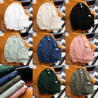 Lacoste Long Sleeve Shirt 🐊 เสื้อยืดแขนยาวคอกลมสีพื้น Lacoste 🔖 พร้อมส่งจากไทย ร้านค้าจัดส่งไว