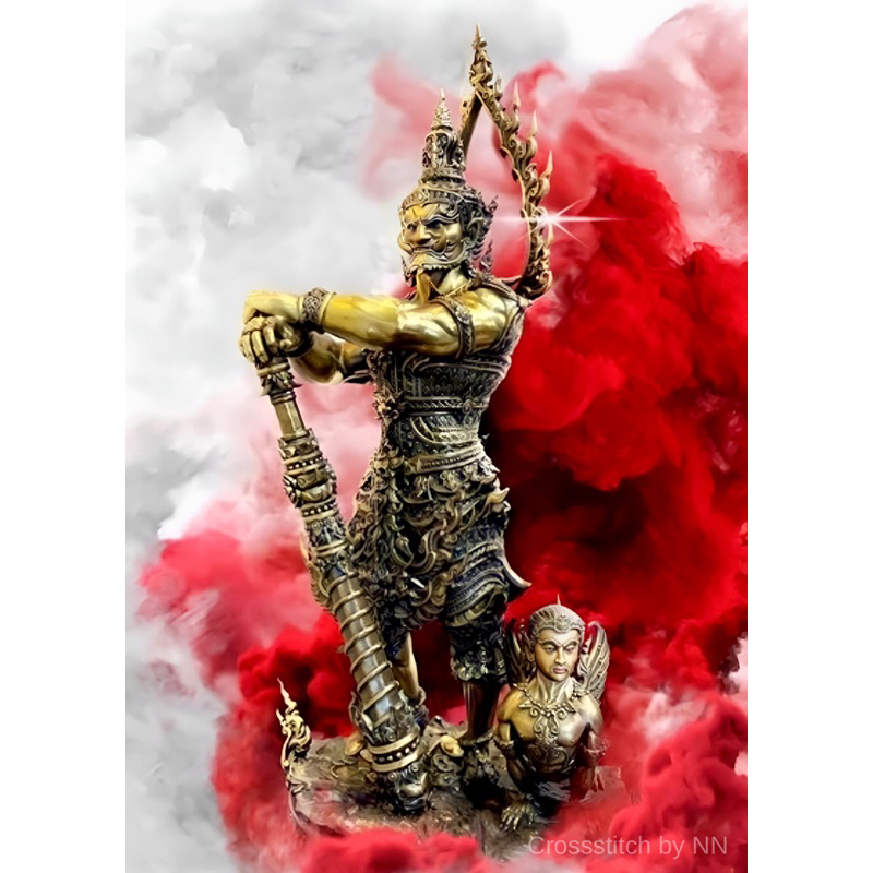 🟪💎ครอสติสคริสตัล Diamond painting ชุดอุปกรณ์ diy เม็ดเหลี่ยม ติดเต็มแผ่น 50x70 ซม. ท้าวเวสสุวรรณ ศาส