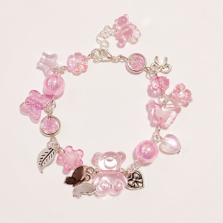 Bracelet กำไลข้อมือ สร้อยข้อมือน้องหมีชมพู Pink bear bracelet | Chanis Store