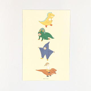 Pianissimo Press โปสการ์ด Dinosaurs