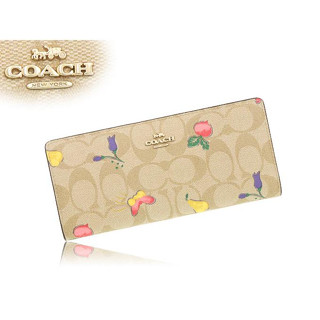 กระเป๋า COACH Slim Wallet In Signature Canvas With Dreamy Veggie Print