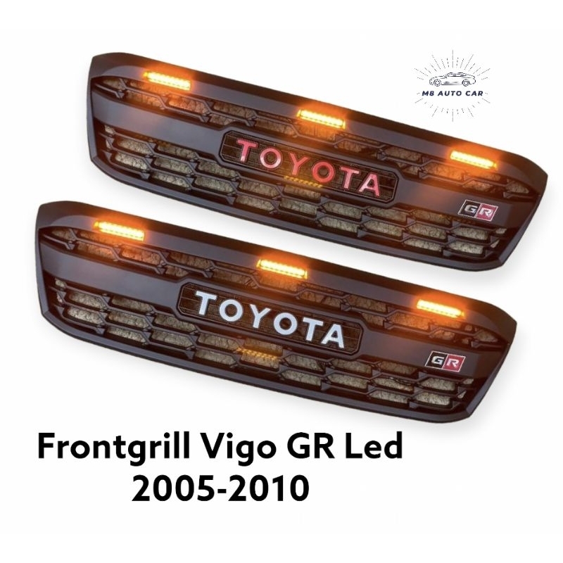 กระจังหน้า vigo 2005 2008 2010 มีไฟ Led Front grill Vigo GR led