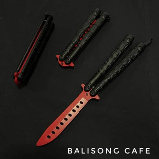 ลดพิเศษ! 50% Balisong มีดควง บาลิซอง ใบสีแดงไม่คม สำหรับซ้อม