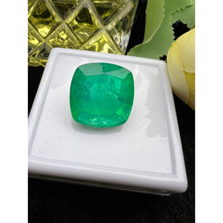 พลอย Columbia Green Doublet Emerald มรกต very fine lab made OCTAGON shape 20 มม mm...21 กะรัต 1เม็ด carats