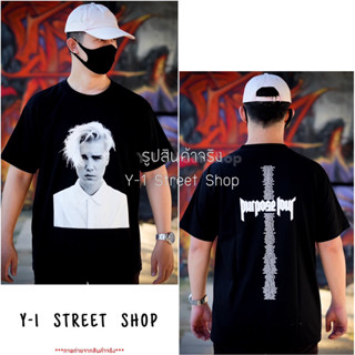 เสื้อยืด"Justin Bieber" จัสติน บีเบอร์ สีดำ/ขาว ผ้าCotton100%