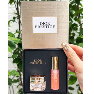 แท้ กล่องทอง Dior Prestige Set 2 items Prestige La Crème Texture Essentielle Anti-Aging Intensive Repairi Creme + Serum