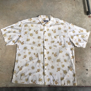 เสื้อฮาวาย Vtg.Hawaii Shirt QUIKSILVER MADE IN USA Sz.L 100% RAYON