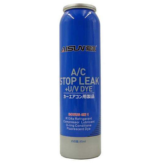 A/C Stop Leak น้ำยาหยุดรอยรั่ว R134A น้ำยาเสียบปลั๊กสารทำความเย็นสำหรับน้ำมันทำความเย็น ในระบบแอร์รถยนต์
