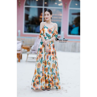 ราคาถูกที่สุด!! Caviar ❤️ 6611 Sun-flower maxxi dress